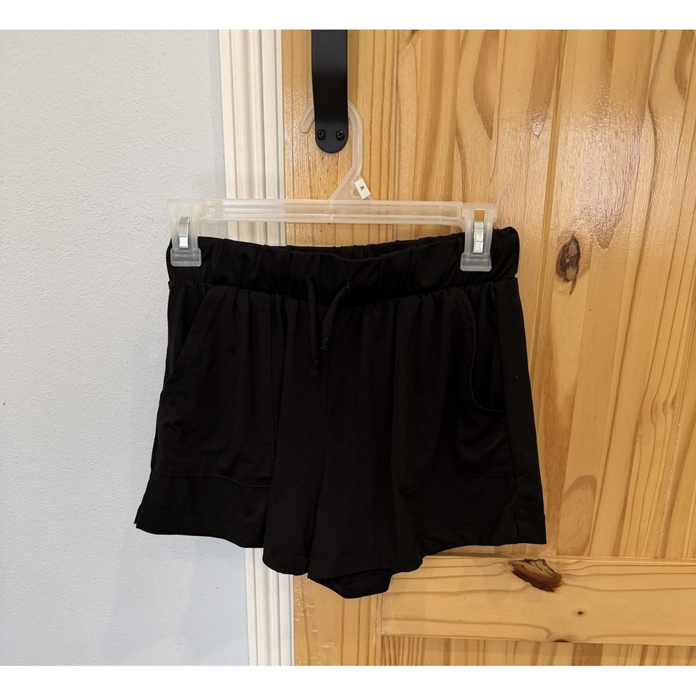 Olivia Rae Sleep Pajama Shorts Womens Small Black Jersey Drawstring Pockets